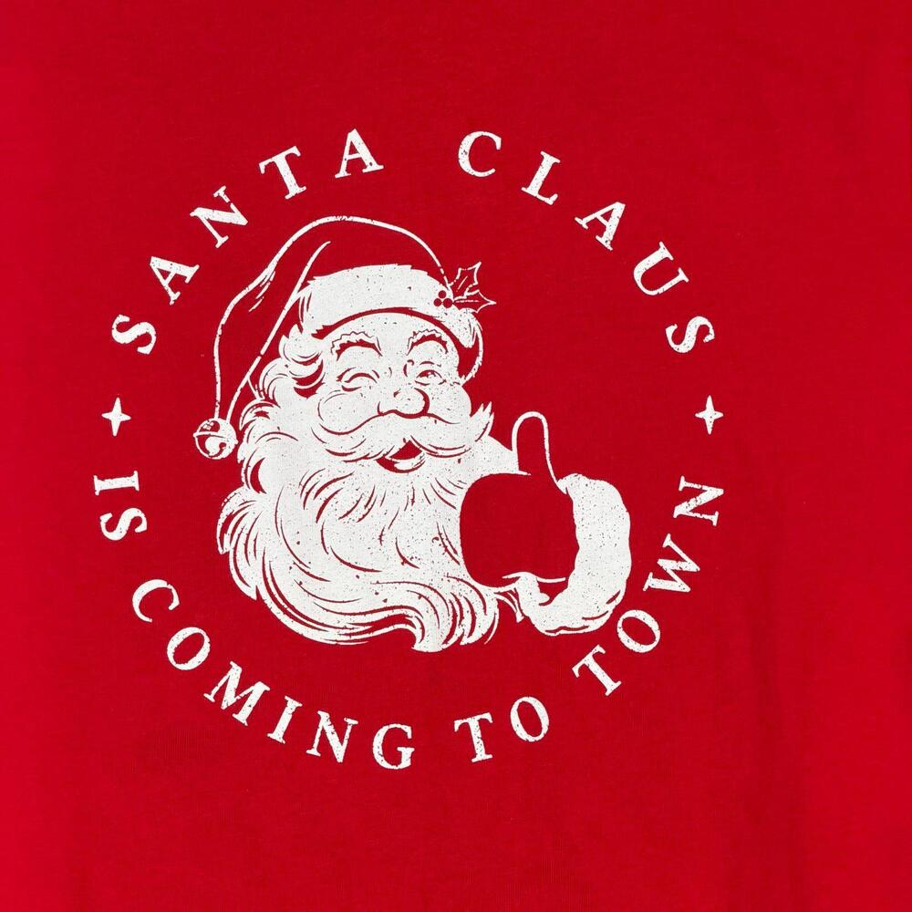 Holiday Time Red Santa Claus Long Sleeve Shirt Kids 8 NWT - Picture 2 of 4